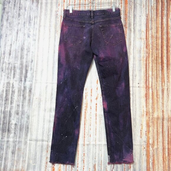 Reworked Levi’s Dyed & Distressed Levis Slim Fit Mens Size 30x32 Patches Holes - Picture 4 of 7